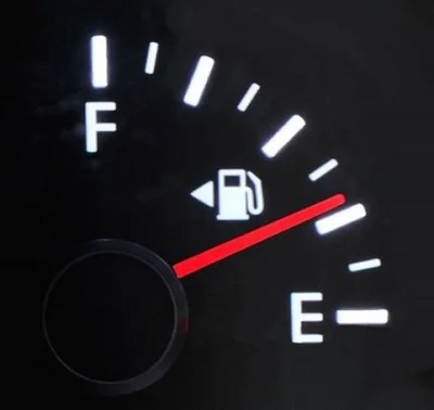 Out of gas, faulty fuel gauge, roadside assistance